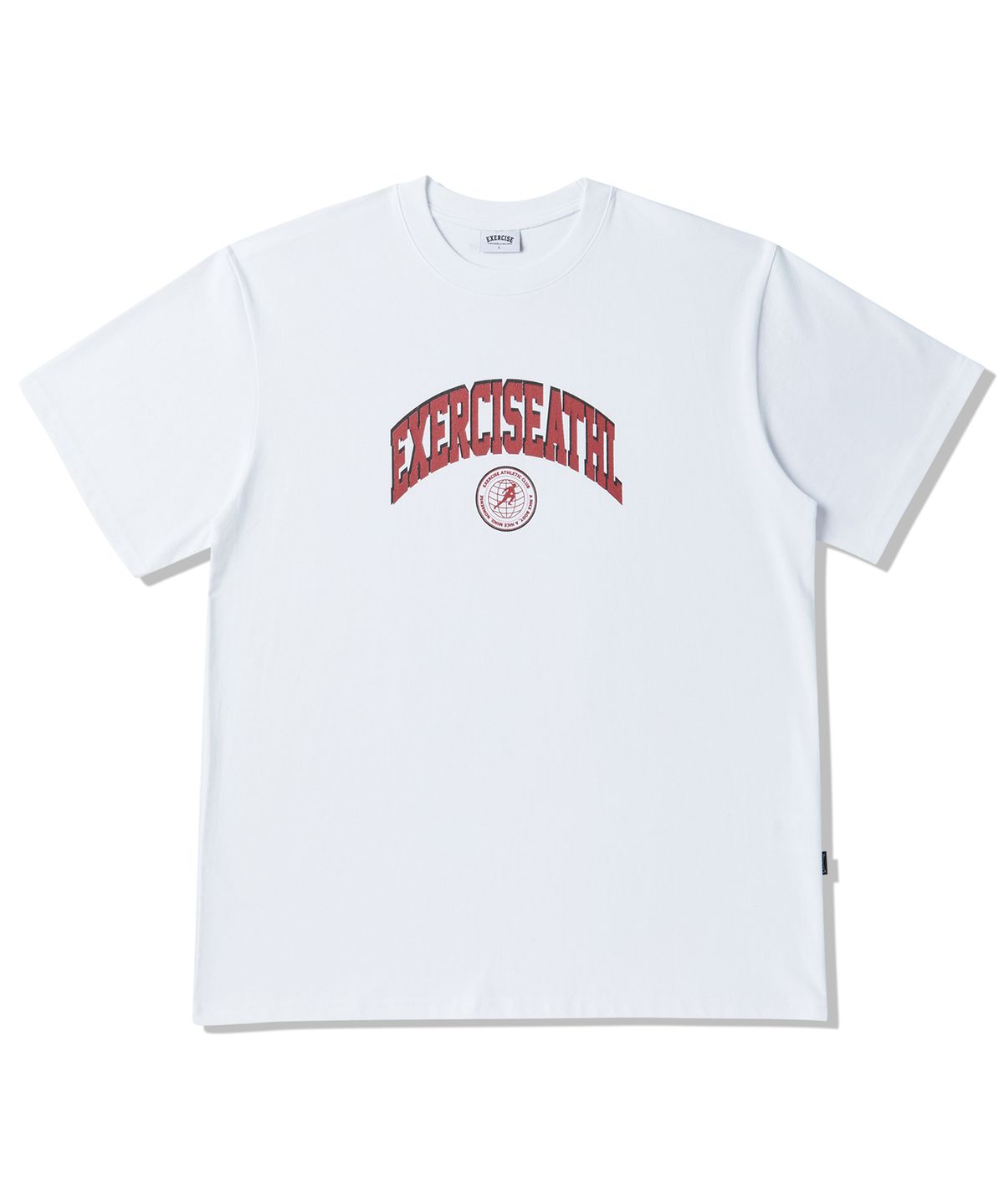 엑서사이즈(EXERCISE) E.X.R ATHL Logo Emblem T-SHIRT_WHITE
