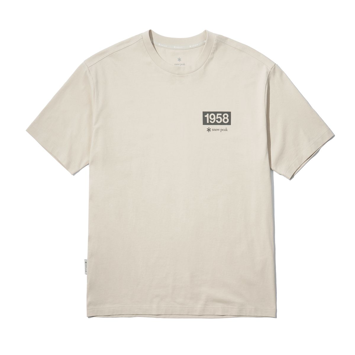 스노우피크 어패럴(SNOWPEAK APPAREL) 1958 그래픽 백 티셔츠 Light Beige (S22MURTS57)