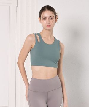 (FM60122)숄더 라인 컷 오프 탱크탑_트렐리스그린