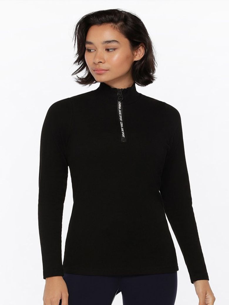 Half Zip Iconic Long Sleeve Top [032208_B]