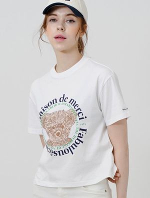 우먼즈 베어프렌즈 릴렉스 크롭티 화이트네이비(FCC2TS386W)