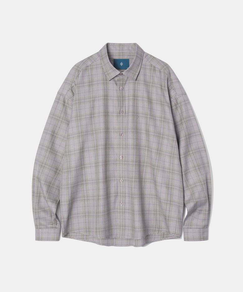 Greyish Glen Check shirt S99 Purple Gray