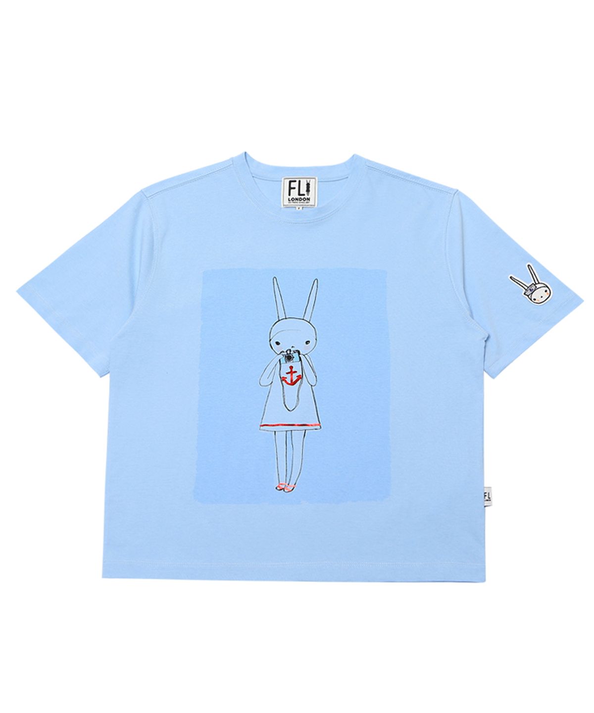 피피라핀(FIFI LAPIN) 여성 마린룩 원피스 드로잉 기본티셔츠/FS2WTS18W BLUE
