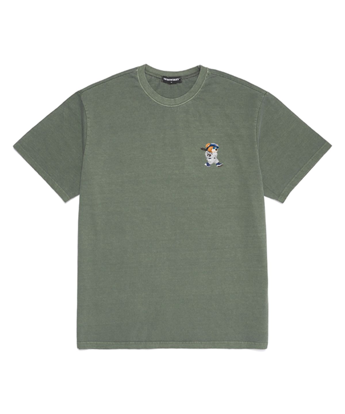 밴웍스(VANNWORKS) 피그먼트 MINI BASEBALL BAER 오버핏 반팔 티셔츠 (VNDTS229) 카키