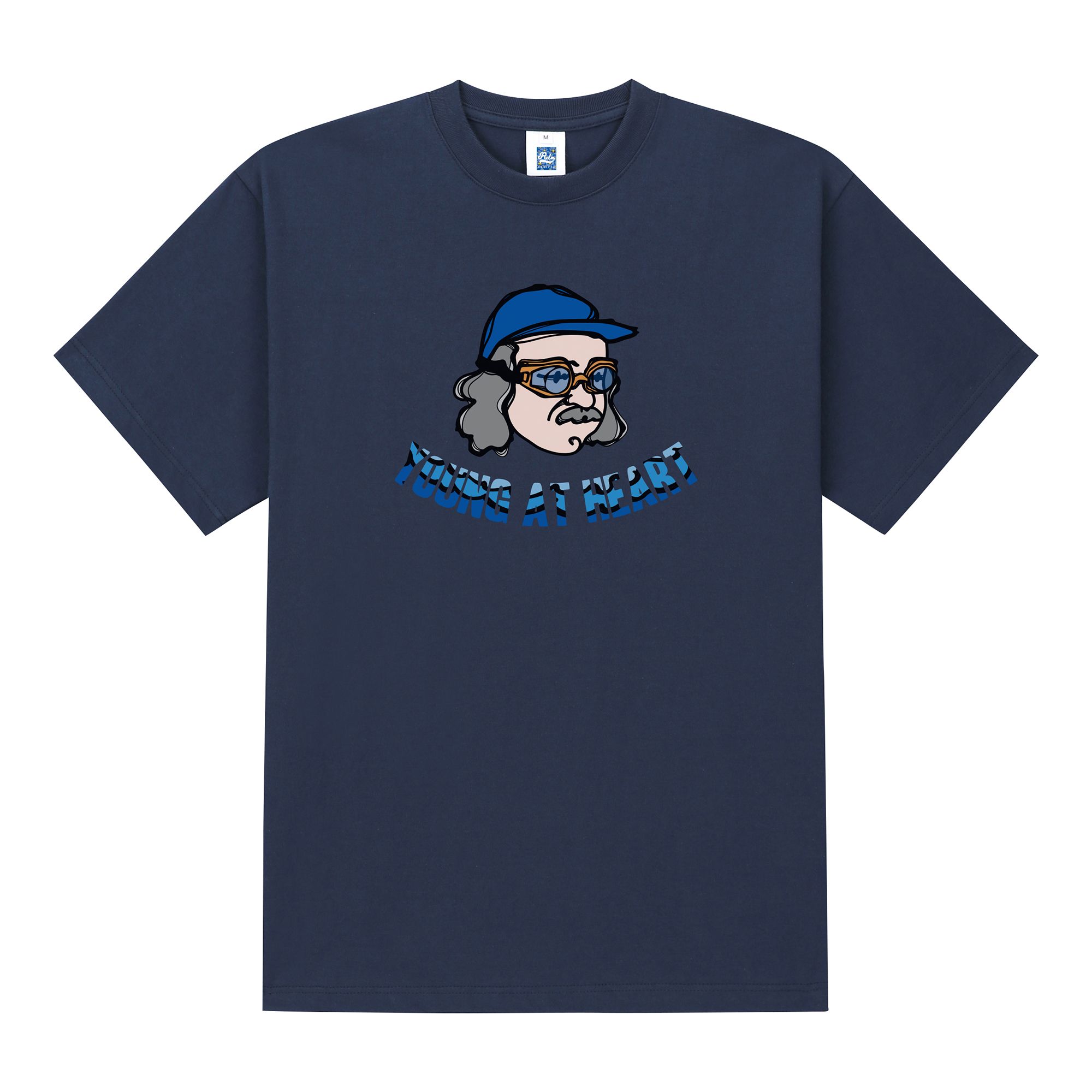 MUSINSA公式 | RADINEO Wave Young Navy Short-Sleeved T-shirt