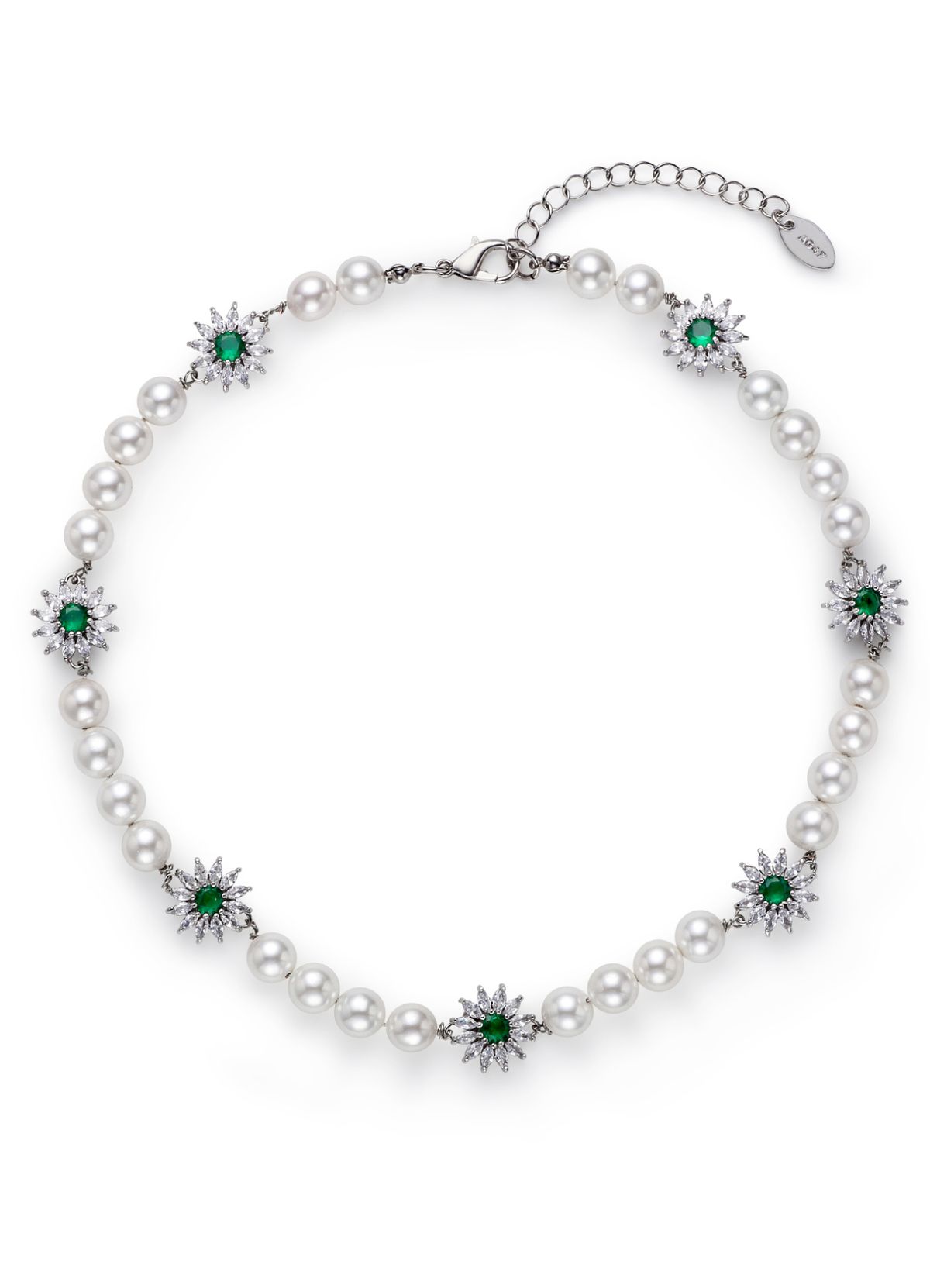 에이지47(AG47) B.W.P Necklace-01 Cubic Flower Pearl 8mm