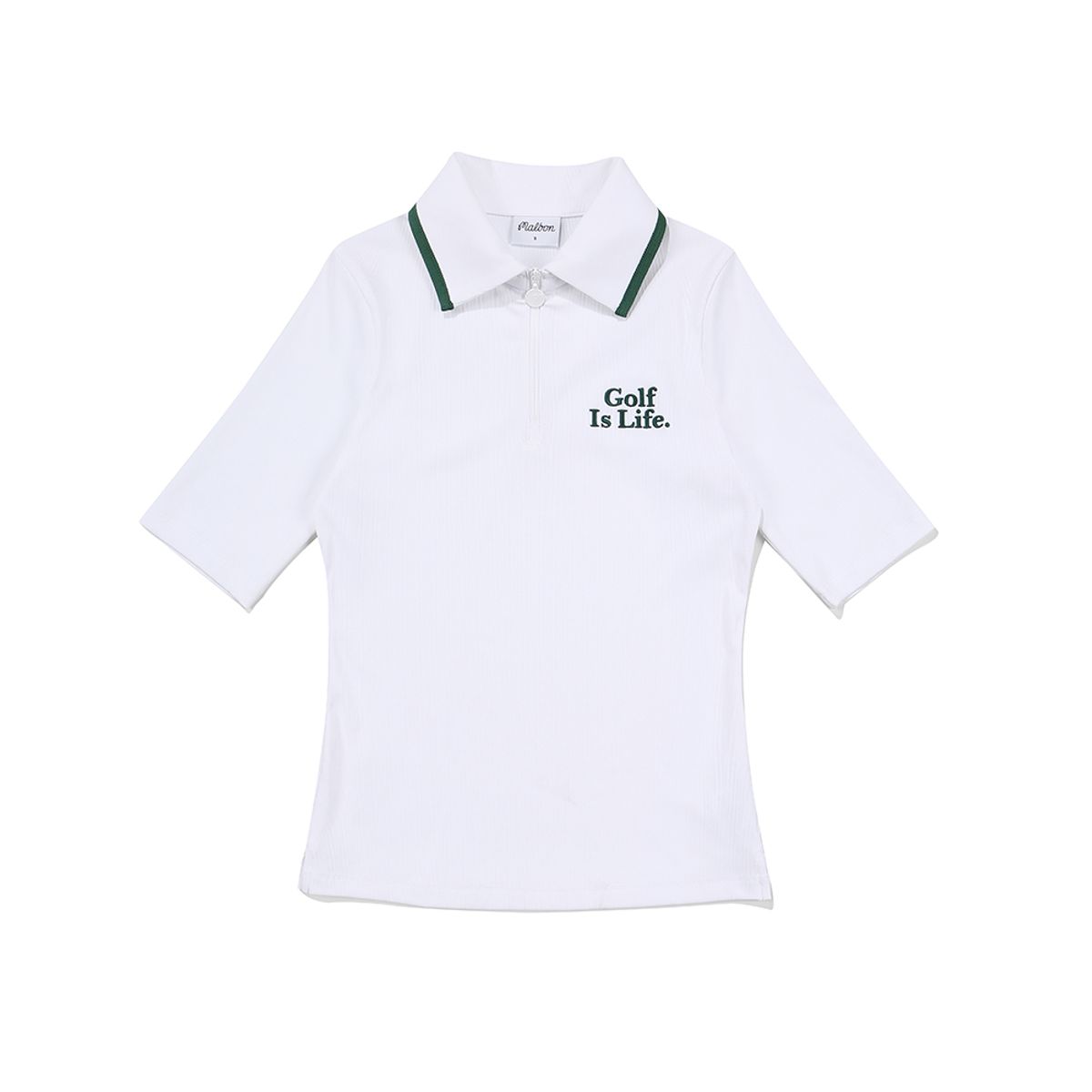 말본 골프(MALBON GOLF) Golf is Life 하프 집업 폴로 티셔츠 OFF WHITE (WOMAN)
