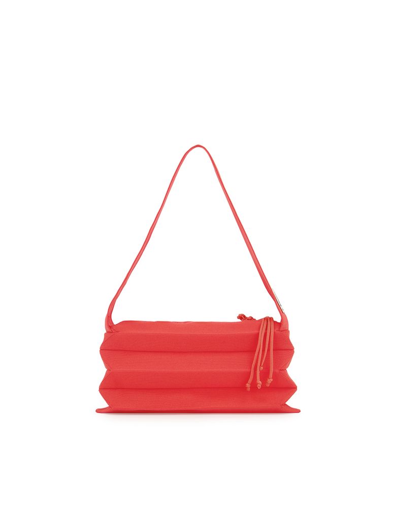 Lucky Pleats Knit Shoulder Neon Guava