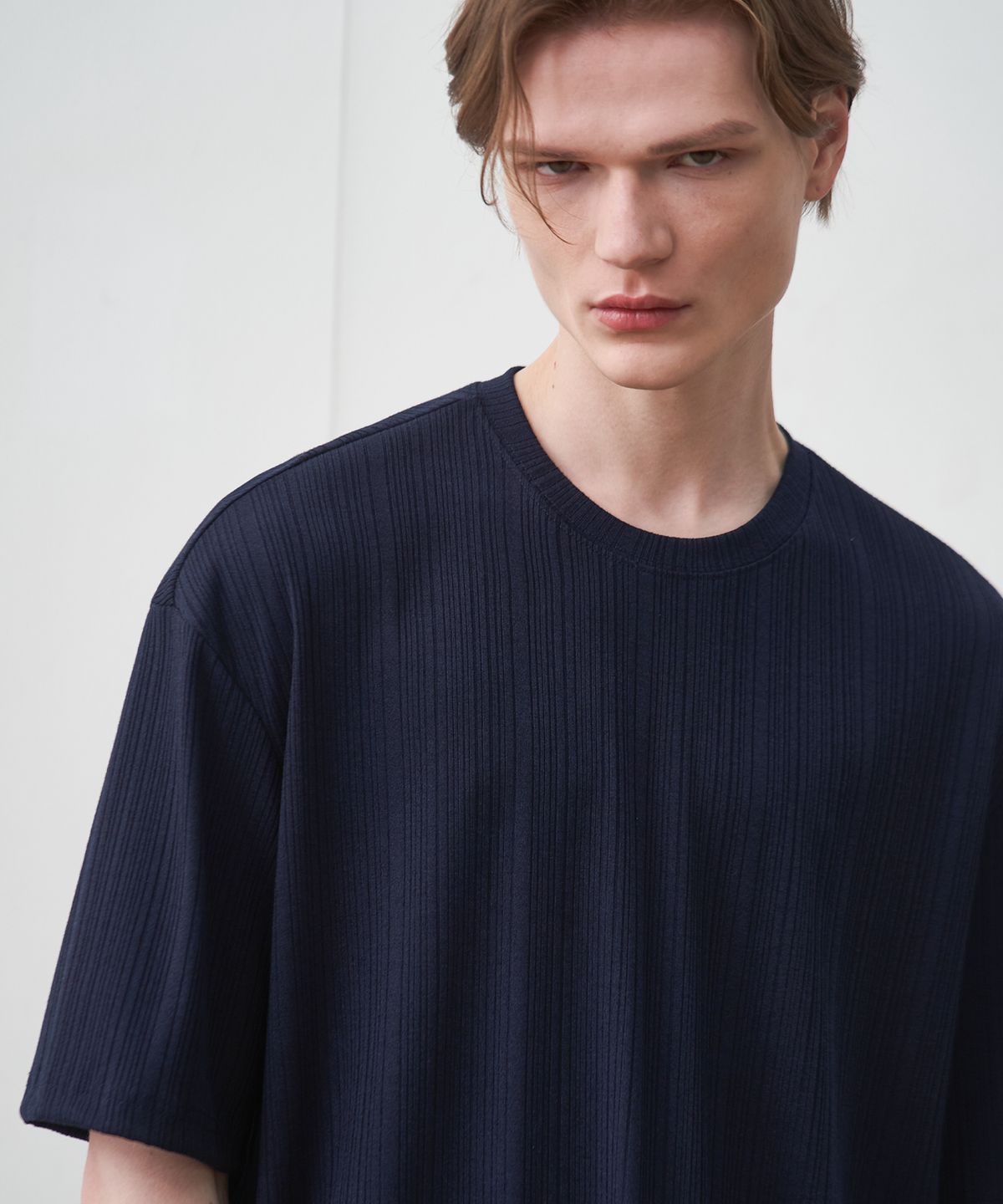 드로우핏(DRAW FIT) 포멀릭 리브드 티셔츠 [NAVY]