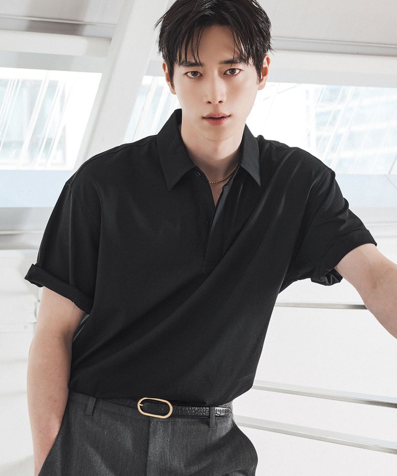 [서강준 PICK] 오버사이즈 풀오버 카라 반팔 셔츠 [BLACK]