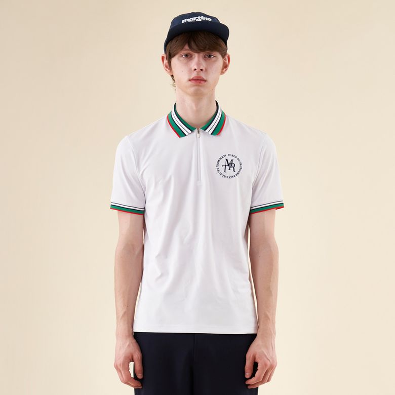 Mens MRT Half Zip-up Pique Shirts_White