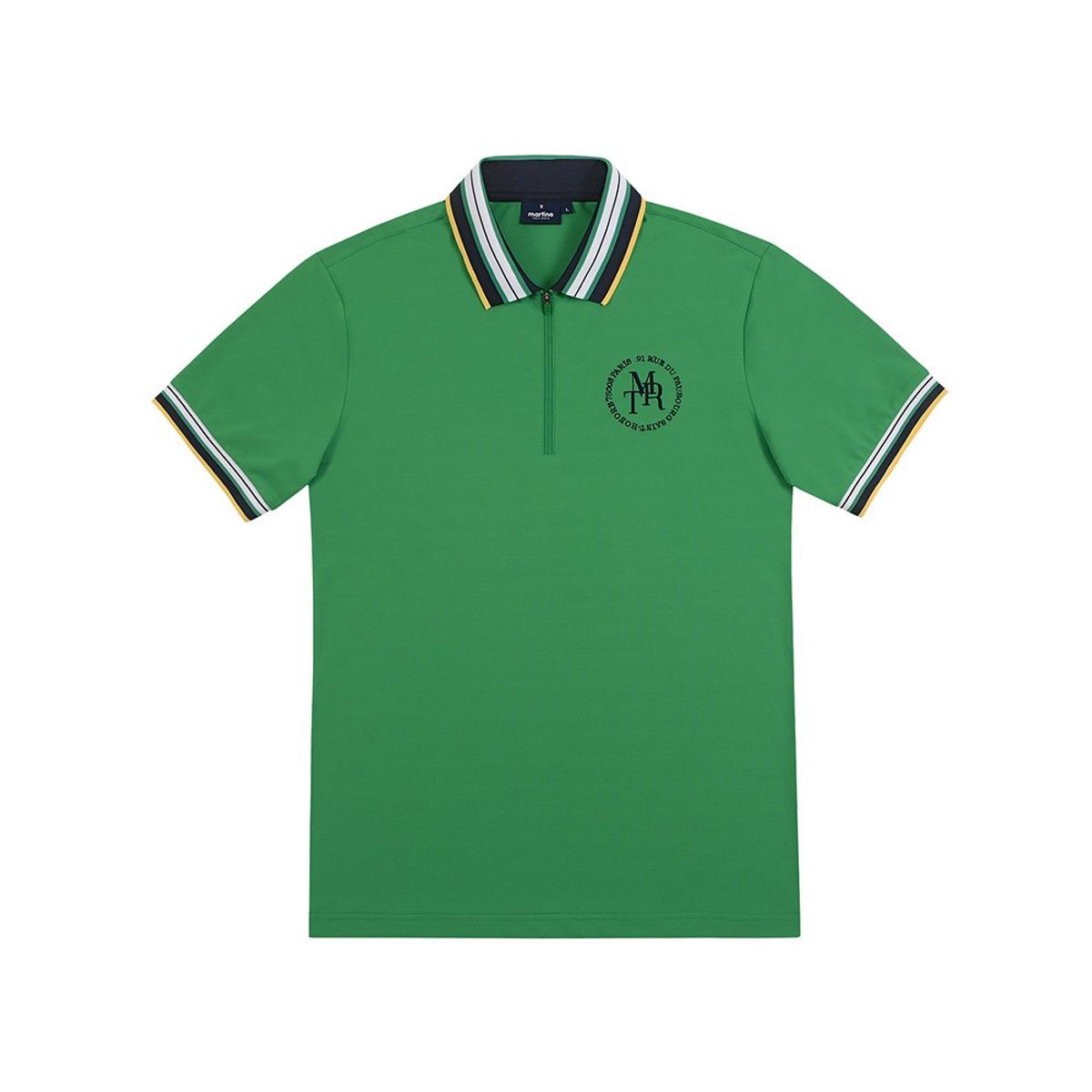 마틴골프(MARTINE GOLF) Mens MRT Half Zip-up Pique Shirts_Green