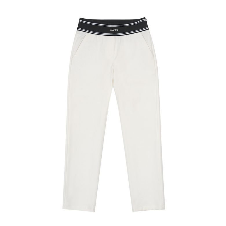 Needlepoint Banding Pants_White