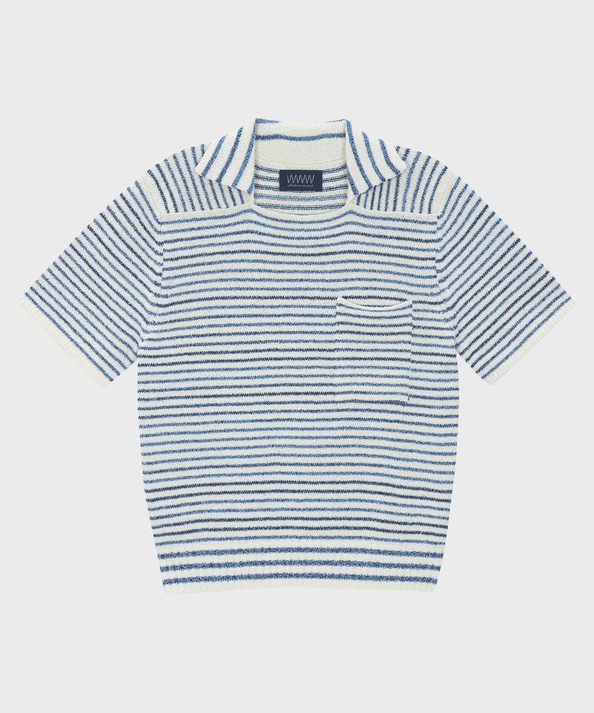 왓에버위원트(WHATEVERWEWANT) BOUCLE COLLAR KNIT [STRIPE]