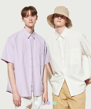 워싱 옥스포드 하프 셔츠 4COLOR