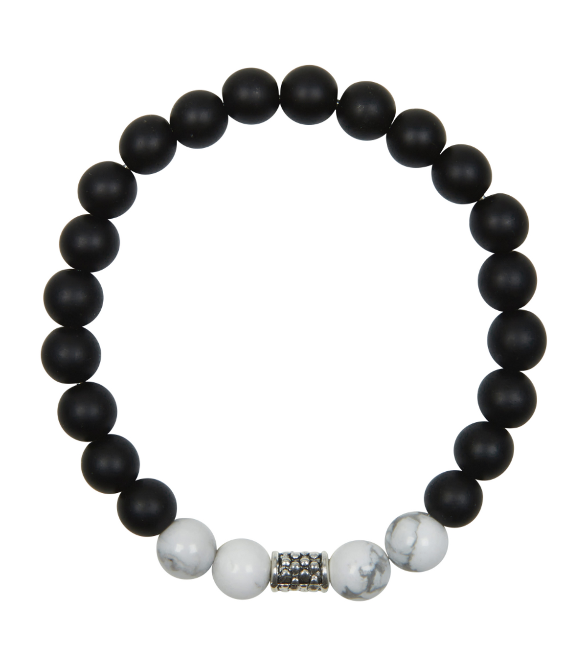 다크라이트(DARKLIGHT) Black & White Onyx hand made Bracelet