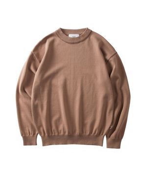 메이페어 코튼 립 크루넥 니트 카멜