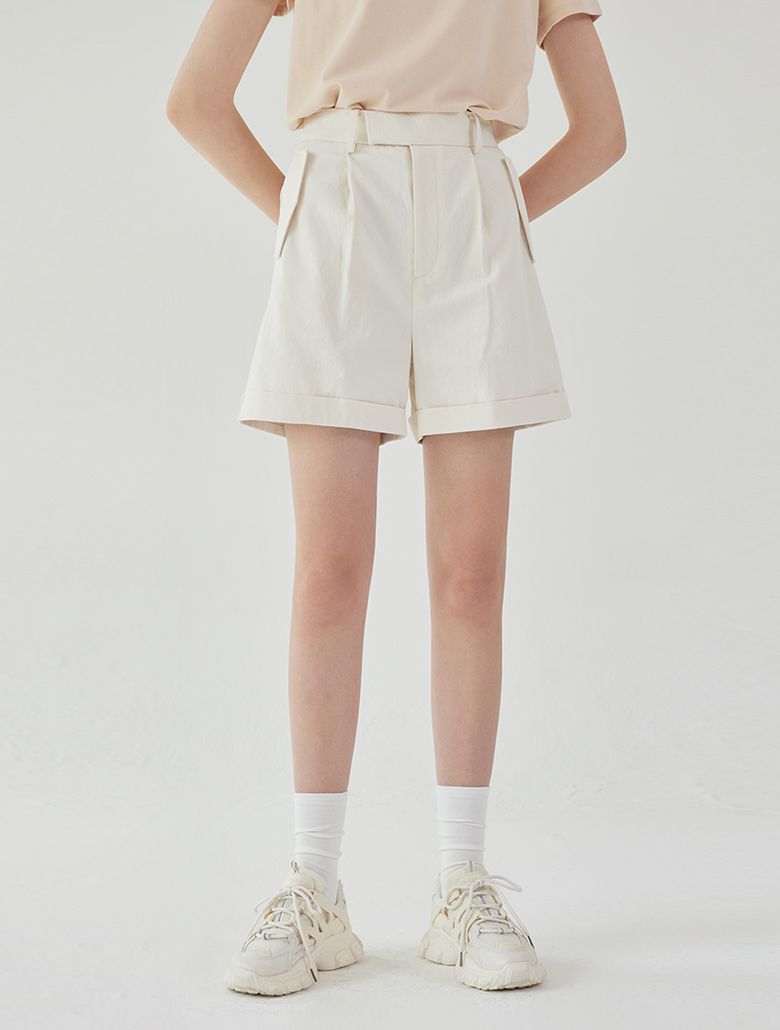 아이비 쇼츠 카브라 팬츠_아이보리