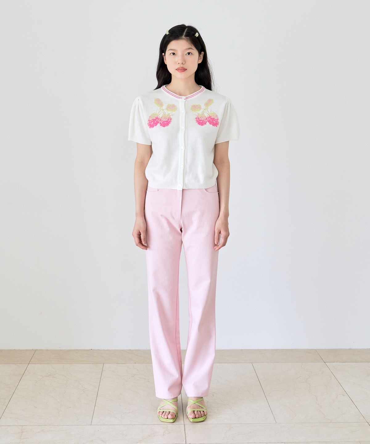 마가린핑거스(MARGARIN FINGERS) GARDEN POCKET PANTS (LIGHT PINK)