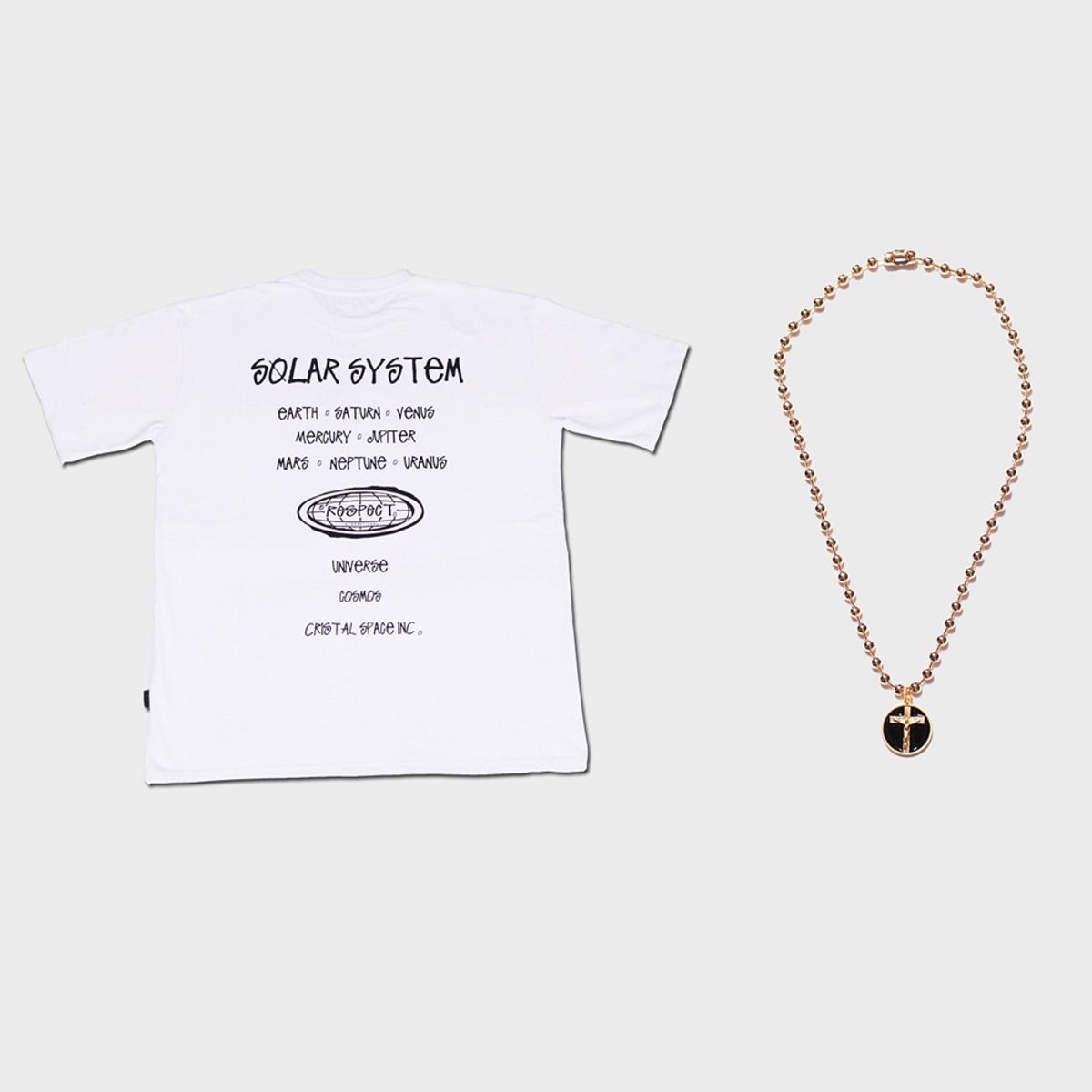 리스펙트(RESPECT) [패키지] repentance necklace + script tee (White)