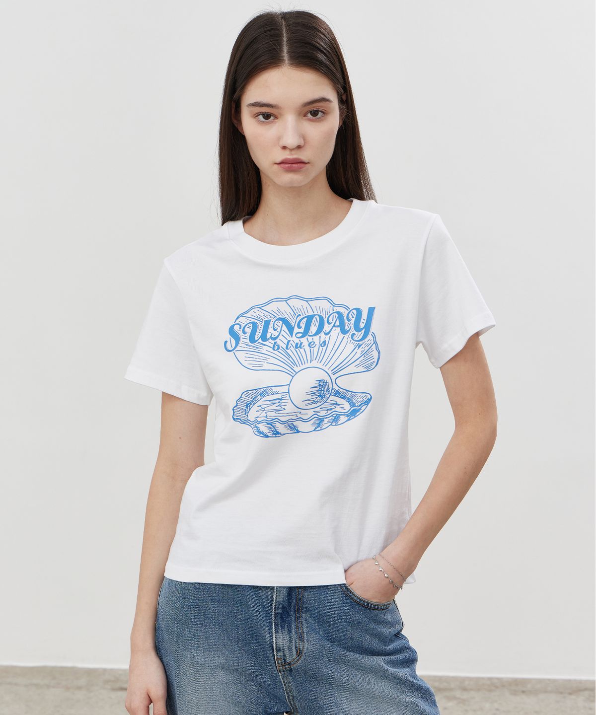아이토브 서울(ITOV SEOUL) Pearl oystor T-shirt WH