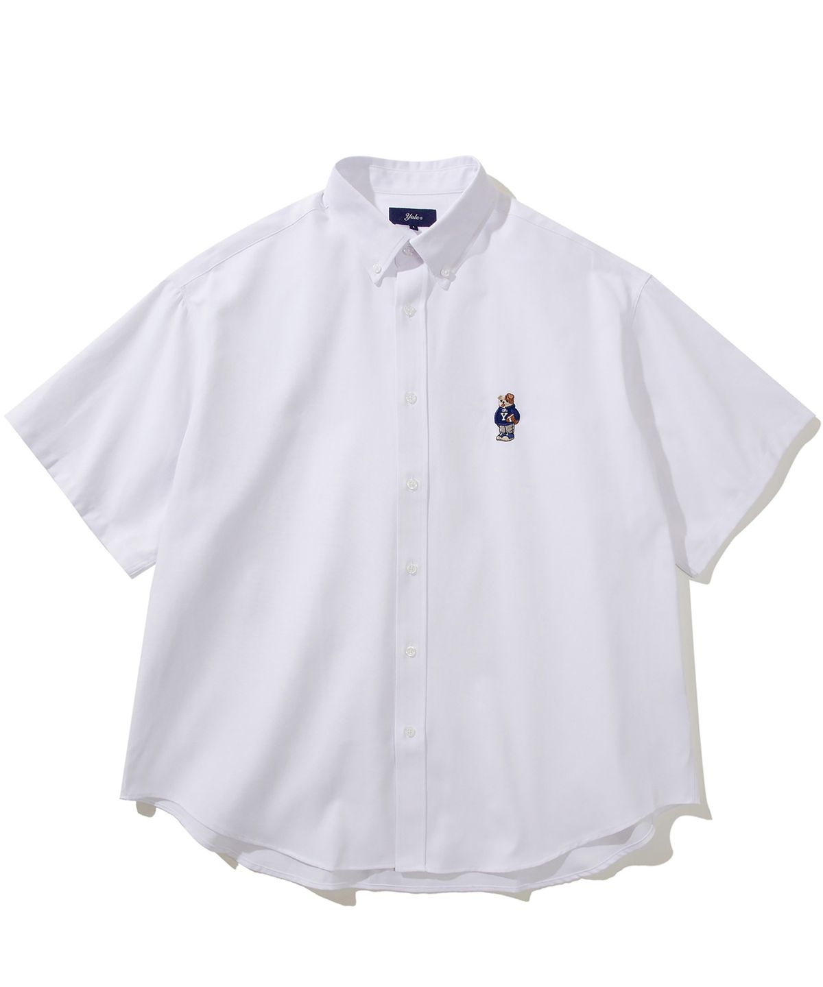 예일(YALE) EMBROIDERY DAN BIG OXFORD SS SHIRT WHITE