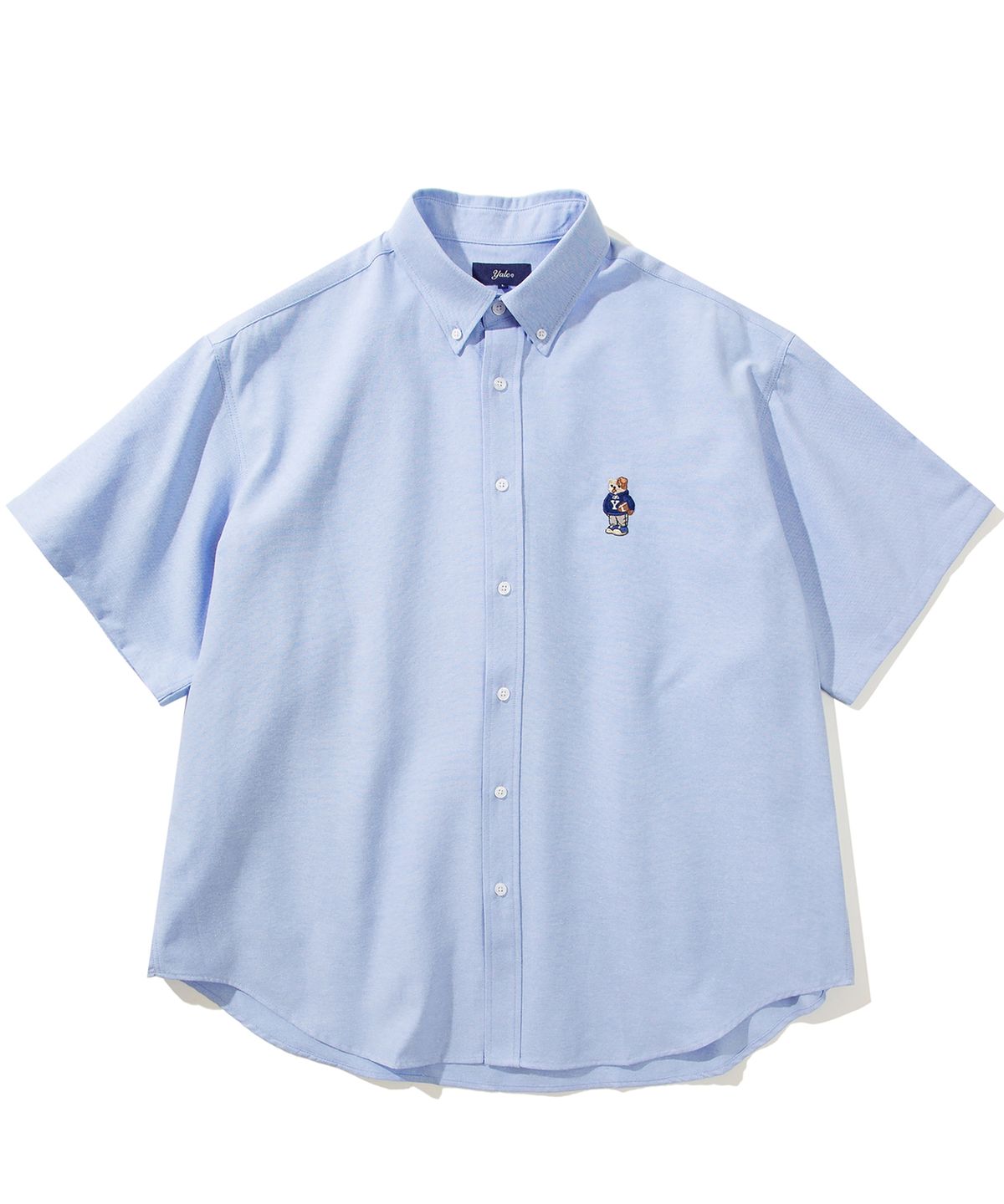 예일(YALE) EMBROIDERY DAN BIG OXFORD SS SHIRT BLUE