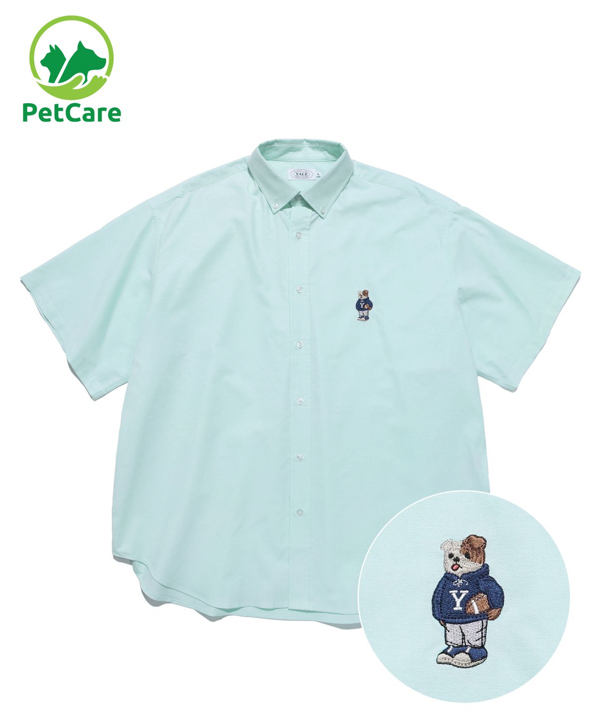 예일(YALE) (OVERSIZED) EMBROIDERY OXFORD SS SHIRT MINT