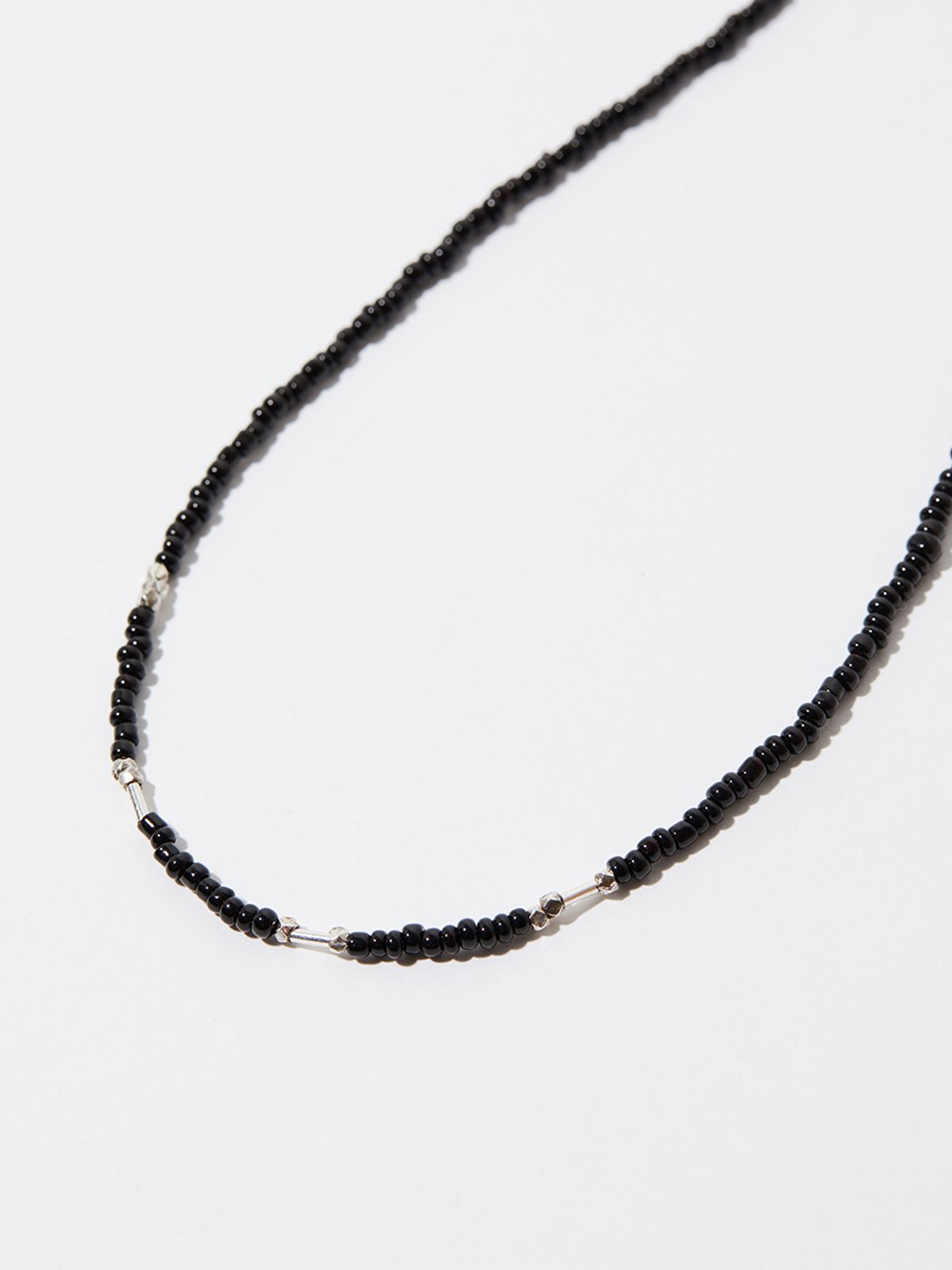 하카블랙스(HAKKABLACKS) Morse Code Necklace (Black-Silver)