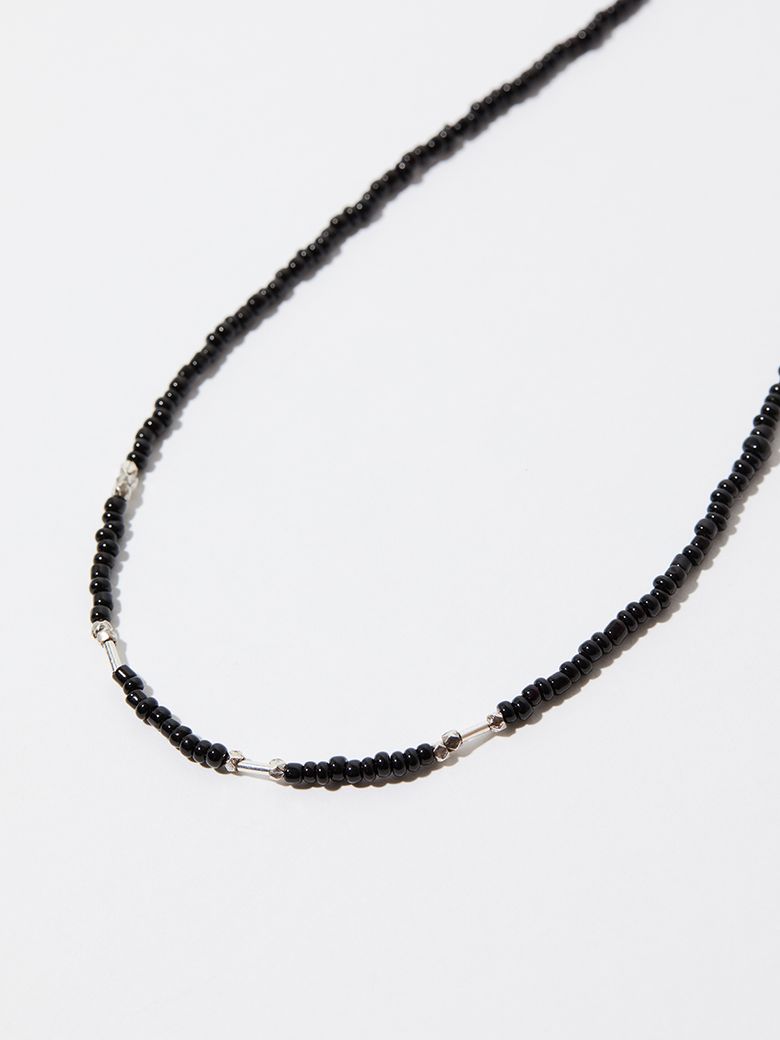 Morse Code Necklace (Black-Silver)