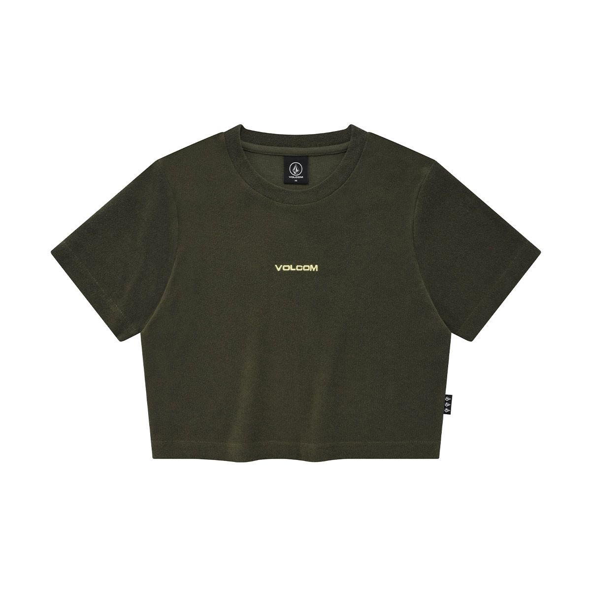 볼컴(VOLCOM) 쿨 테리 크롭 티셔츠(카키)