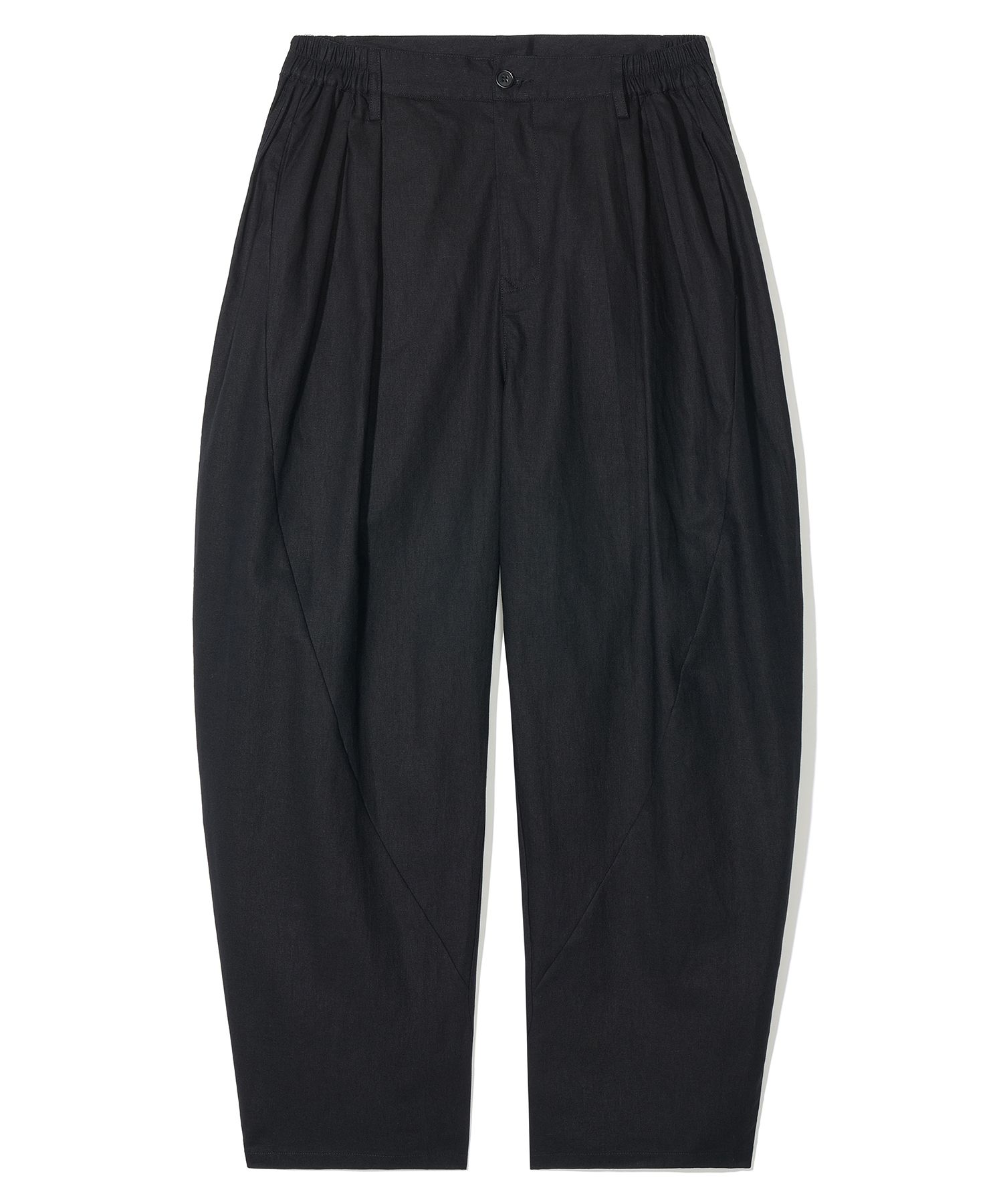 MUSINSA PARTIMENTO WOMEN ブラックデニムパンツ MUSINSA | PARTIMENTO curved wide linen two-tuck pants black