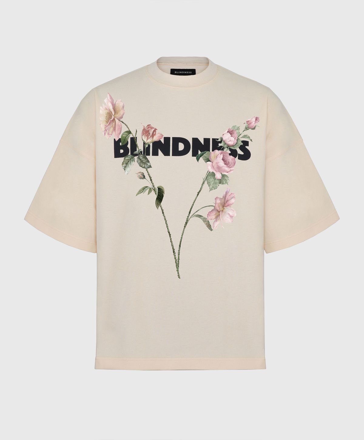블라인드니스(BLINDNESS) 오버사이즈드 플라워 티셔츠 아이보리