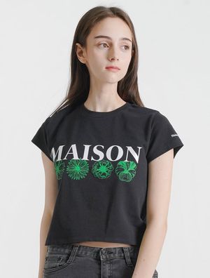 우먼즈 플레르 싱글 트임 크롭티 블랙화이트(FCC2TS423W)