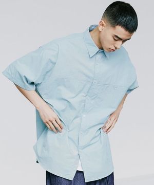 나일론 유틸리티 포켓 란도리 셔츠 애쉬블루