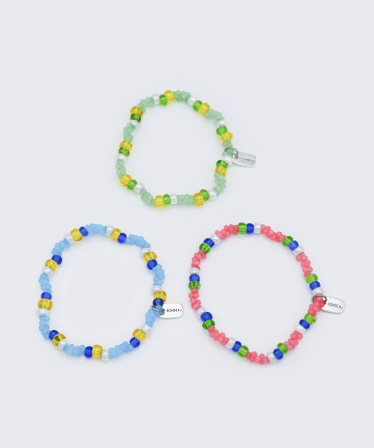 봉보(BONBEAU) Sentimental pastel peanut beads Bracelet 센티멘탈 파스텔 비즈 믹스 밴딩 팔찌