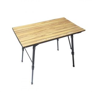 AJUSTABLE ROLLTOP ALUMINUM TABLE WOOD PRINT