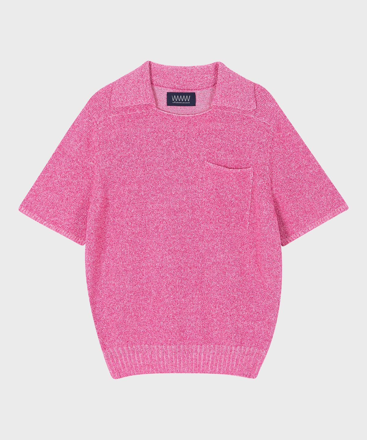 왓에버위원트(WHATEVERWEWANT) BOUCLE COLLAR KNIT [PINK]