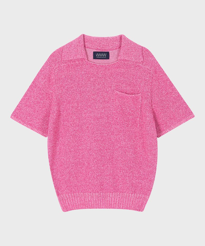 BOUCLE COLLAR KNIT [PINK]