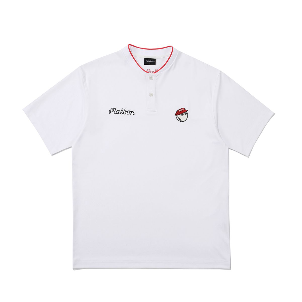 말본 골프(MALBON GOLF) 버킷 헨리넥 티셔츠 WHITE (MAN)
