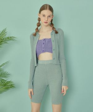 KNIT BIKER PANTS_Windy blue