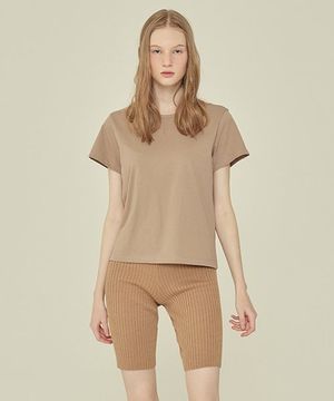 KNIT BIKER PANTS_Beige