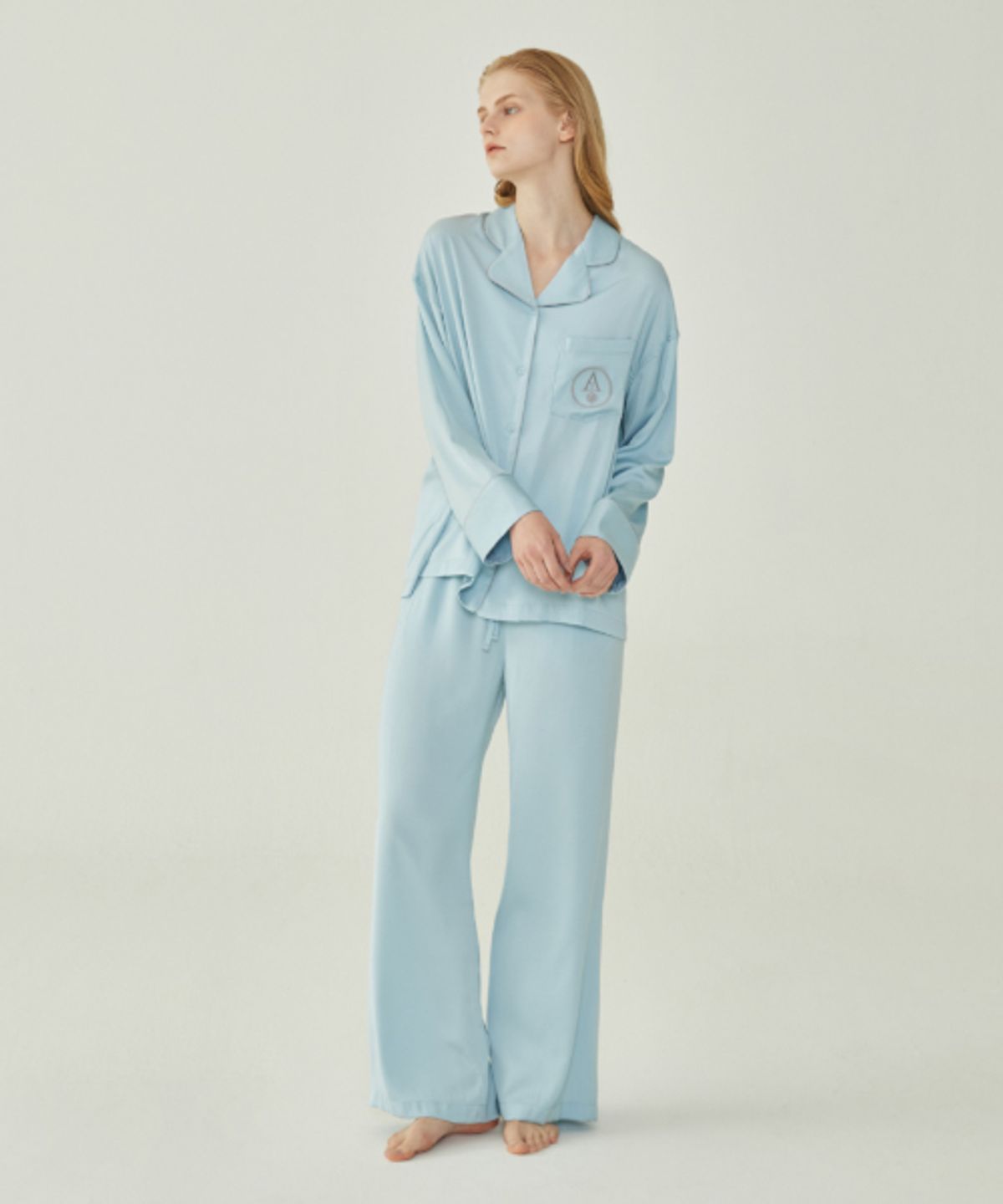 아템포(ATEMPO) CLASSIC ROUND PAJAMA SET_ice blue