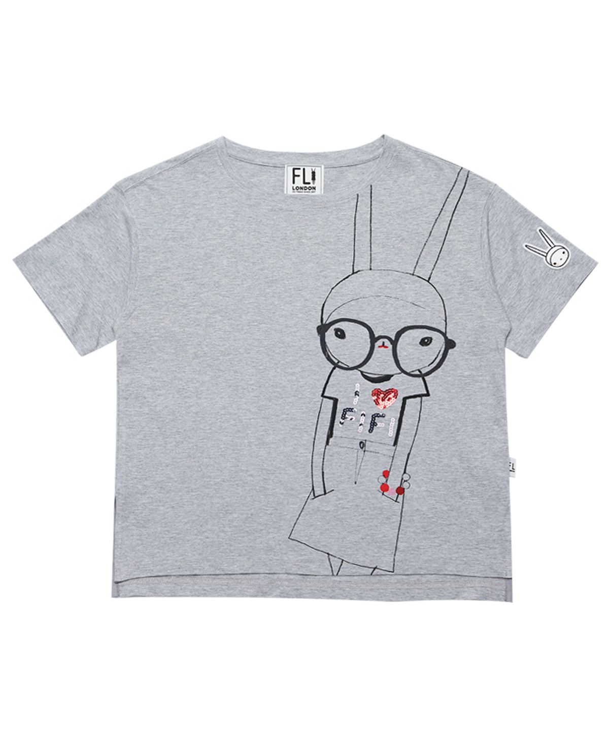 피피라핀(FIFI LAPIN) 여성 아이 러브 피피 티셔츠/FS2WTS37W M-GRAY