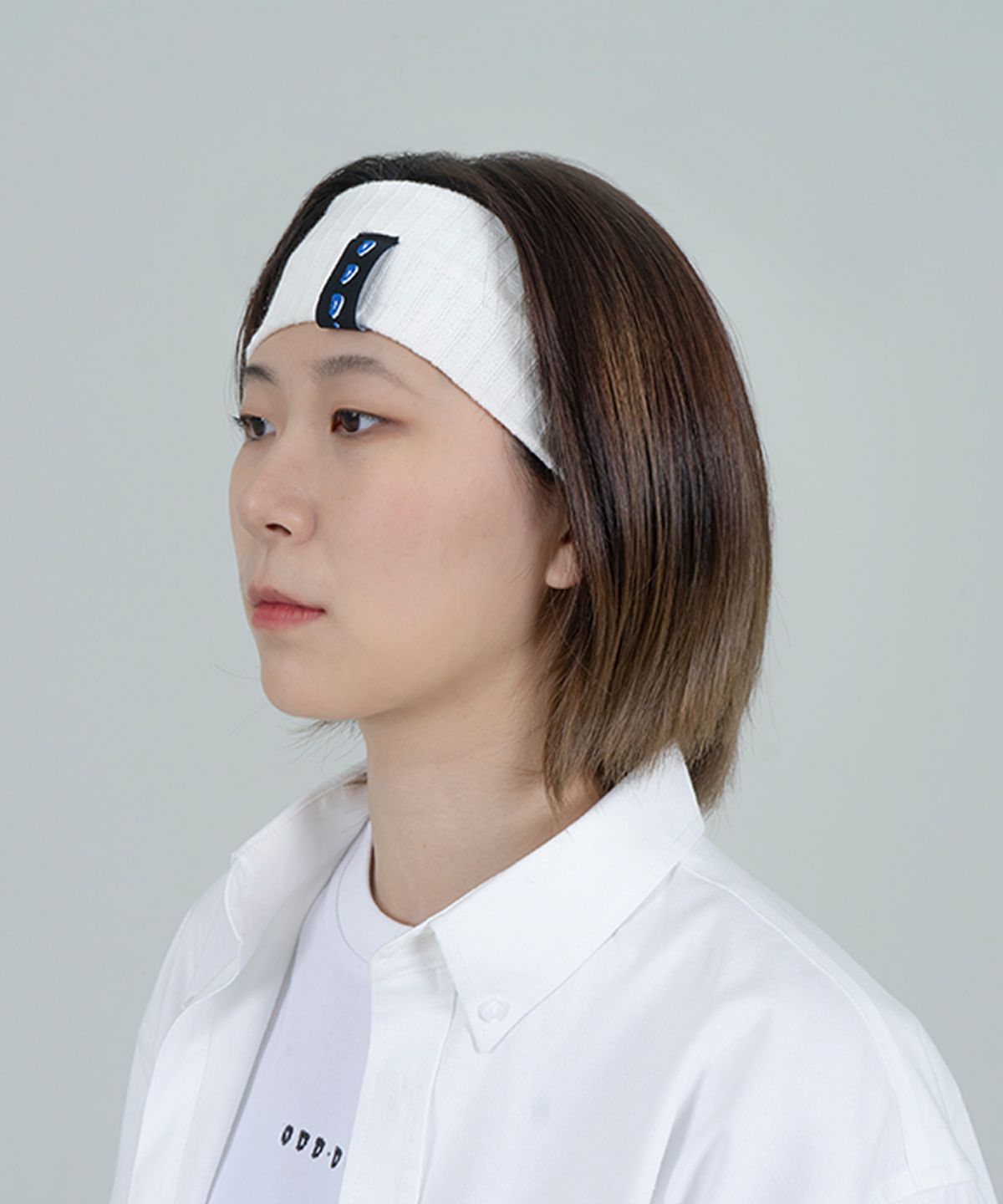 오드닷(ODD DOT) 오드 라벨 코튼 헤어밴드_화이트