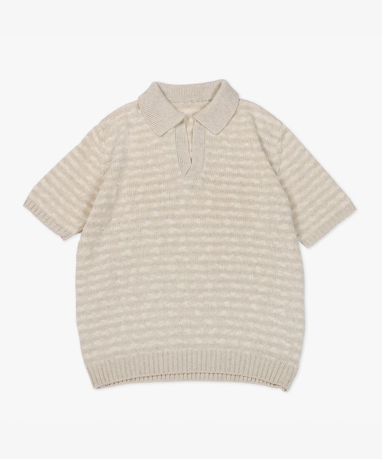 Two tone short sleeve (Beige)