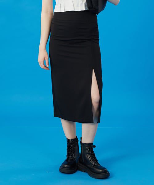 MUSINSA | KOLEAT WOMENS COOLING SEMI-SLIM SPLIT LONG SKIRT