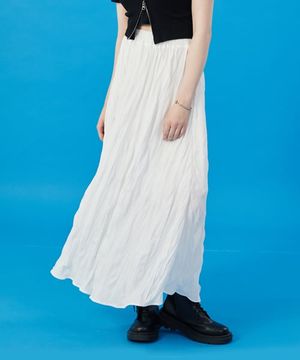 WOMEN 쿨링 냉장고 마몽 주름 플레어 롱스커트 [WHITE] 롱치마 ver.