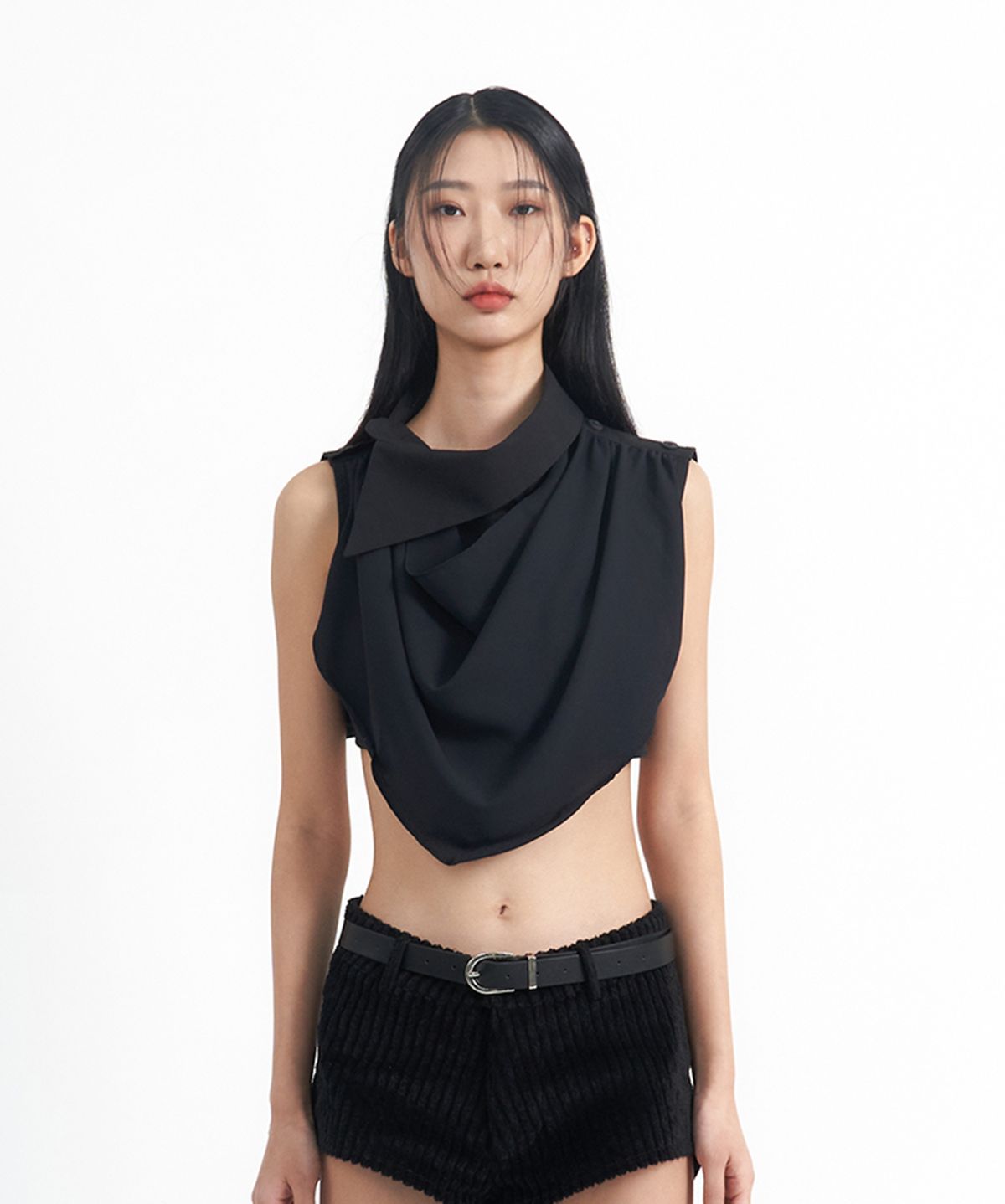 아드베스(ARTS DE BASE) 언발란스 칼라 탑 (블랙)