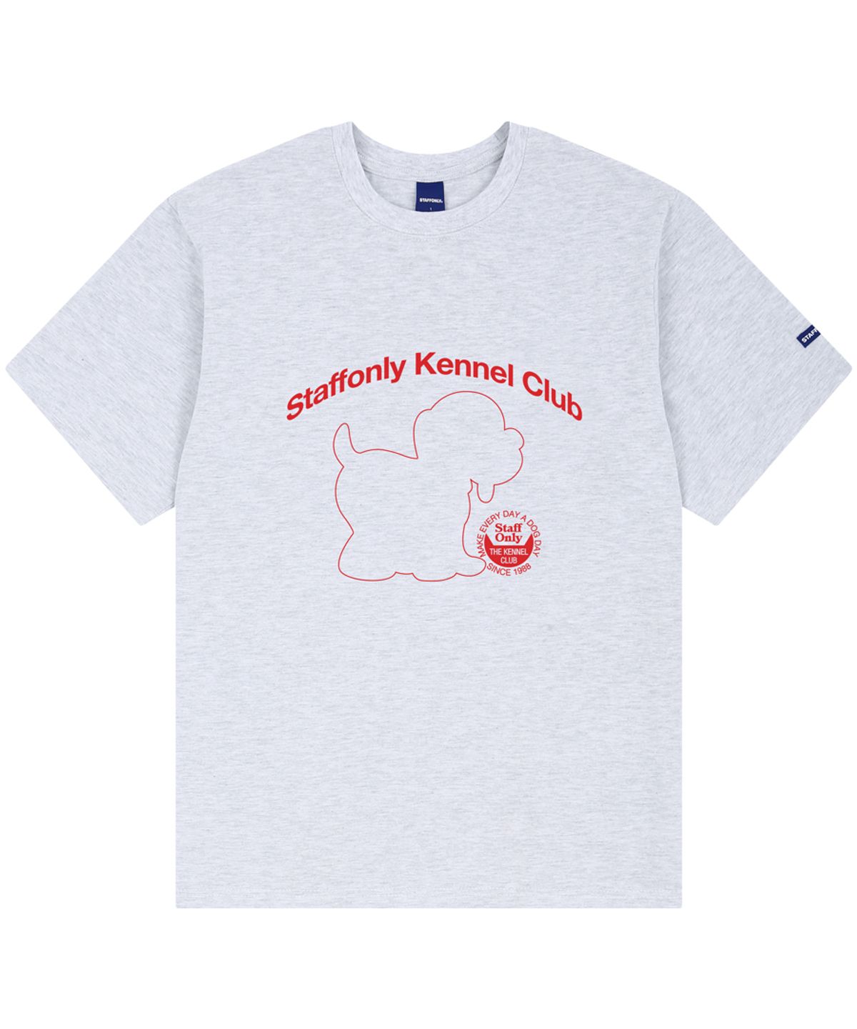 스텝온리(STAFFONLY) DOGGY TEE (MELANGE WHITE)